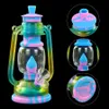 8.8" colorful barn lantern water pipe smoking bongs dab rigs glass and silicone pipes tobacco oil rig cigarette holder wax burner