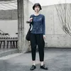 [EAM] taille haute élastique noir plissé Long sarouel nouveau pantalon coupe ample femmes mode marée printemps automne 1R612 201031