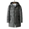 Longue veste Parka Veste Hommes Hiver Mans Manteaux Sweatch Parkas Zipper avec poche -20 degré chaud Parka manteau pour hommes M-4XL 201204