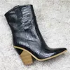 Nouvelles bottes pour femmes de mode Cuir High Heels Chaussures de printemps Bottes de cowboy femme pour femmes Boots Zapatos Mujer 201103