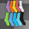 Women Fashion Men Rainbow Socks High Quality Letter Breathable Cotton Sports Wholesale Multiple Colour Stockings Sent at Random Universal