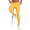 2020メンズストレッチスキニーソリッドジーンズ4色カジュアルスリムフィットデニムズボン男性黄色赤灰色のズボン男性スリムズボン