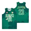 大理石のバスケットボールLebron James High School Jersey 23 St Vincent Mary Fightingアイルランドのクラウンブラックブラウングリーンチームすべてステッチスポーツファン通気性純綿