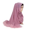 Vacker designer Popular Plain Scarf Bubble Chiffon Scarf Kvinnor Muslim Hijab Sjal Wrap Feather 10pcs / Lot
