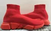 Paris Luxury Flat Sock Shos Speed ​​Boots Sneakers Black Red White Fashion Mens Kvinnor Tretch Sticka Trainer Runner Ankel Boots