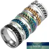 Stainless Steel Chain Ring Rotatable Pry Bottle Cap Rings For Men Women Titanium Jewelry