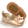 Zapatos de cuero suave para bebés, zapatos de princesa con lazo para niñas nacidas, zapatos de cuna antideslizantes de suela blanda 0-18M LJ201214