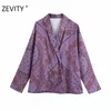 ZEVITY femmes vintage totem paisley fleur imprimé décontracté kimono smock blouse chemises femmes poches roupas chic chemise hauts LS7132 201130
