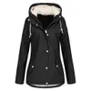 long coat women autumn winter warm Women's Solid Rain Outdoor Hoodie Waterproof Overcoat Lady Windproof Coat#4 T200111