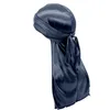Beanie/Skull Caps Stretchable Luxury Silky Soft Durag Headwraps With Long Tail And Wide Straps Imi Tation Satin Silk Headband Ca Ps