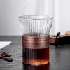 Japansk stil glas kaffe mugg valnöt kopp hållare dricker es kawaii kaféer vacker te s öl 220311