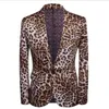 Leopard Print Men Suit Set z Pants Safari Suits for Men Performance Dj Kurtka luksusowa piosenkarka Star Coat 220310249F