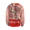 Ugly Christmas Sweater Men Women Crew Neck Xmas Sweaters 3D Funny Print Autumn Winter Holiday Party Sweatshirt Christmas Jumper