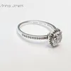 Autentyczne styl Pandora musujące halo okrągłe Valentine Diamond Ring Real 925 Sterling Srebrne pierścienie z oryginalne zestawy pudełka Uwielbiają zaręczynowe pierścień ślub # 196250 R
