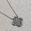 Brand Pure 925 Sterling Silver Jewelry For Women Lotus Flower Neckalce Flower Pendant Luck Clover Sakura Wedding Party Necklace Q0531