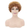 Kort Krullend Bruin Pixie-cut Braziliaans Menselijk Haar Natuurlijk Zwart 150 Dichtheid Lijmloze Afro Kinky Krullend Pruik1019183