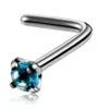 Kleurrijke Neusring Set Rvs Neuspiercings zirkoon CZ Crystal Gem Bone Retainer Piercing Jewelry2253