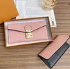 2022 Leather Long Section Lady Wallet Fashion Designer Envelope Metallic Hasp Three Colour Wallet Classic Card Pack