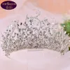 Luxus Kopfschmuck Diamant Tiara Barockkristall Braut Headwear Krone Strass mit Hochzeit Schmuck Haarschmuck Diamant Braut Kronen Kopfbedeckungen