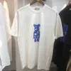 Camisetas para hombres Ader Fashion Brand Manga corta Camiseta para hombres y mujeres 2021 Nuevo algodón blanco Verano Bloque de construcción coreano Oso flocado suelto