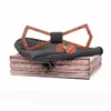 Ny ankomst Män Trä Bow Tie Shape Bowknots Hollow Cut Out Wood Bow Slipsar för Mens Bröllopskläder