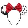 Nxy Children's Hair Accessories Latest Cute Mouse Ears Headbands Candy Colored Sequined Bow Holiday Party Band 2022 221226
