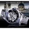 Forsining Diamond Montre Design Silver roestvrijstalen automatische Dragon Display Men Homme Luxe horloges Polsmerk Classic Top Steel H7513731