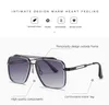 Мода 2 Beam Cut The Metal Sunglass для больших кадров Стекло Multi Color Lens Men Gradient Eyewear RIN UV400