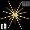 LED -snaarlichten Hangende Starburst Lamp Diy Firework Stream Lights Christmas Garland Festival Decor Remote Twinkle Lights Remote Twinkle Lights