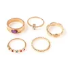 Cluster Rings Trendy Boho Midi Knuckle Ring 3Pcs/Set For Women Crystal Moon Opal Cross Geometric Finger Fashion Bohemian Jewelry