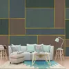 カスタム壁画モダンクリエイティブ幾何学的な緑の抽象的なゴールデンラインの格子リビングルームソファーテレビ背景写真壁紙の装飾