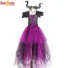 Halloween Maleficent Evil Dark Queen Girls Tutu Dress with Horns Wicked Witch Kids Cosplay Party Ball Gown Costume Fancy Clothes 23404286