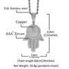 Pendentif Colliers Bling Sliver Angel Eyes Collier Cuivre Rempli De Zircone Cubique Main De Fatima Religion Chaîne De Bijoux En Or19805537