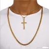 Mens 18k ouro Jesus pingente colar jóias charme moda hip hop corrente de aço inoxidável colares de prata para homens gift3483876