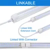 LED Shop Light 8FT Tube Lights 6500K Cold White V Shape Clear Cover Hight Output Linkable Shops Lights for Garage