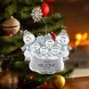 2020 quarantaine kerst decoratie DIY gepersonaliseerde sneeuwpop kerstboom opknoping ornament hanger voor familie zegeningen