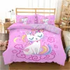 ZEIMON 2/3pc Bedding Set 3D Printed Cute Cat Duvet Cover Bed Set For Home Textiles Butterfly Pattern Bedclothes With Pillowcase 201114