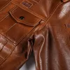Мода мужская коричневая кожаная куртка винтажный стиль Willway пальто мужчины осень зимний мотоцикл куртка повседневная пальто плюс размер 4xl 201114