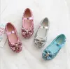 Fashion Children Shoes For Toddlers Girls Kids Princess Leather Flats With Rhinestone Crystal Bling Glitter Fabric Dress Shoes