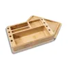 Mallette de rangement pour fumer en bois de bambou avec plateau roulant Nature 199 * 141 mm Conteneur de stockage de tabac Pot de cachette