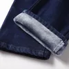 Мужские джинсы зимние флисовые брюки Деловые брюки. Эластичность модные эластичности сгущать прямые рабочие брюки 5 модели Большой размер 201128