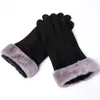 Fem fingrar handskar kvinnors vinterbomullsmittens vind och kall vinter1
