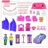 Diy Family Doll House Poppen accessoires speelgoed met miniatuur meubels garage auto diy poppen huis speelgoed voor kinderen geschenken lj201126