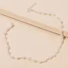Girocolli Collane di perline di cristallo fatte a mano di moda femminile semplice per le donne Gioielli da festa con collana di perle simulate bianche alla moda1