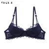 Confortable mince coton femmes sous-vêtements blanc sexy soutien-gorge plus taille C D tasse broderie brassière push up soutiens-gorge dentelle lingerie noir LJ200822