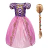 Yofeel Princess Rapanzel Dress Costume For Girl Kids Cosplay Cartoon Tangled klänning Barn födelsedagsfest facy kläder 28 år LJ6509724