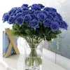 25 adet / grup Yeni Yapay Çiçekler Gül Şakayık Çiçek Ev Dekorasyon Düğün Gelin Buketi Çiçek Yüksek Kalite 9 Renkler LJ201127