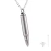 Antique Slender Bullet Shaped Cremation Urn Necklace in Stainless Steel, Memory Sympathy Gift, Urn Necklace for Human Pet Ashes