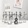 5,5 cm * 13cm músicos figurines artes artesanato decorações mini ferro faixa de música modelo estátua miniatura casa escritório sala de estar decoração T200703