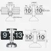 Flip Digital Clock Small Scale Table Retro Stainless Steel Internal Gear Operated Quartz Home Decor 2201133702530